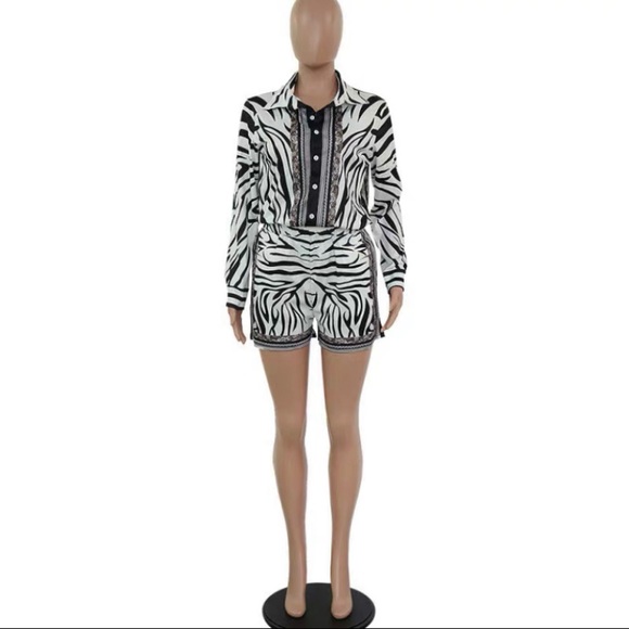 Tops - Zebra Print Shirt and Short set Tops - Zebra Print Shirt and Short set